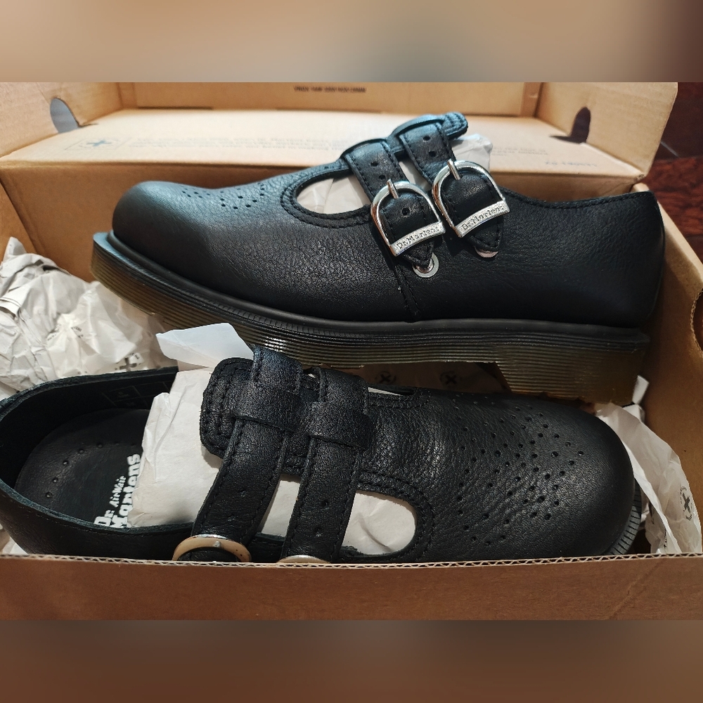 Dr. Martens Black Leather Mary Jane Shoes